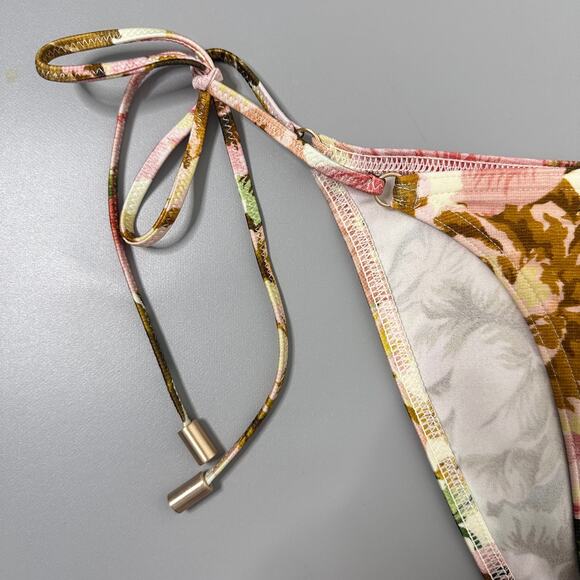 Zimmermann Side Tie Bikini Bottom in Golden Floral Multicolor - Picture 6 of 10